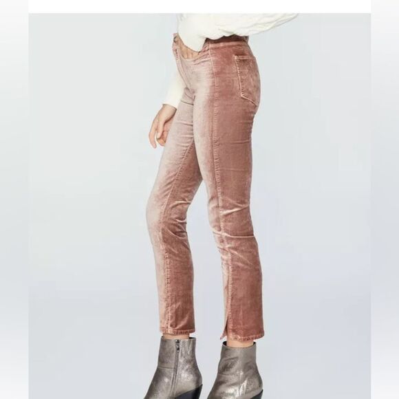 Paige Women’s size 25 Warm Suede Velvet High Waist Ankle Stretch Pants - Picture 1 of 15